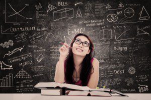 College student study in the class